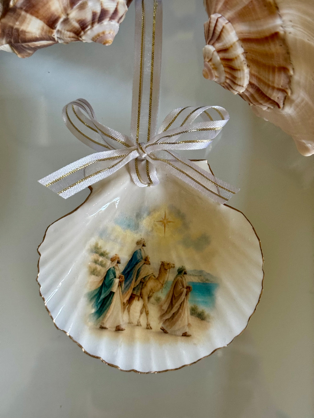 Coastal Nativity Shell Ornament