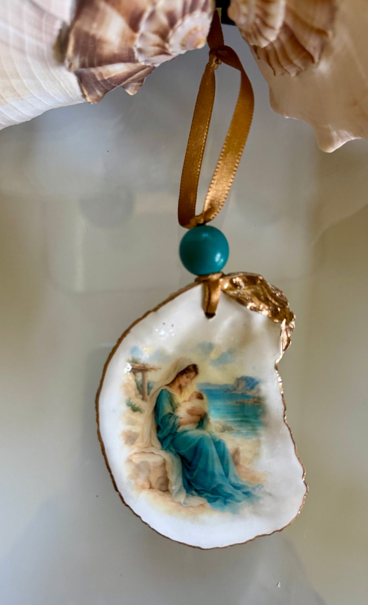 Coastal Nativity Shell Ornament
