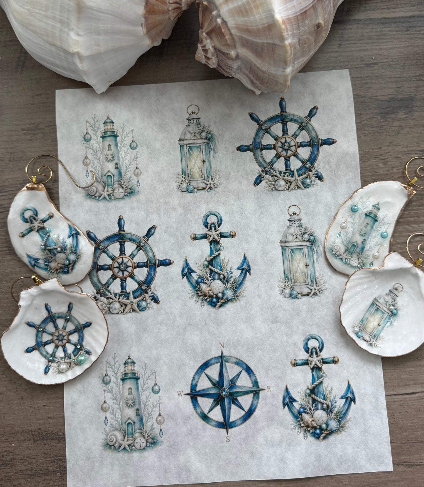 Nautical Christmas Decoupage Rice Paper