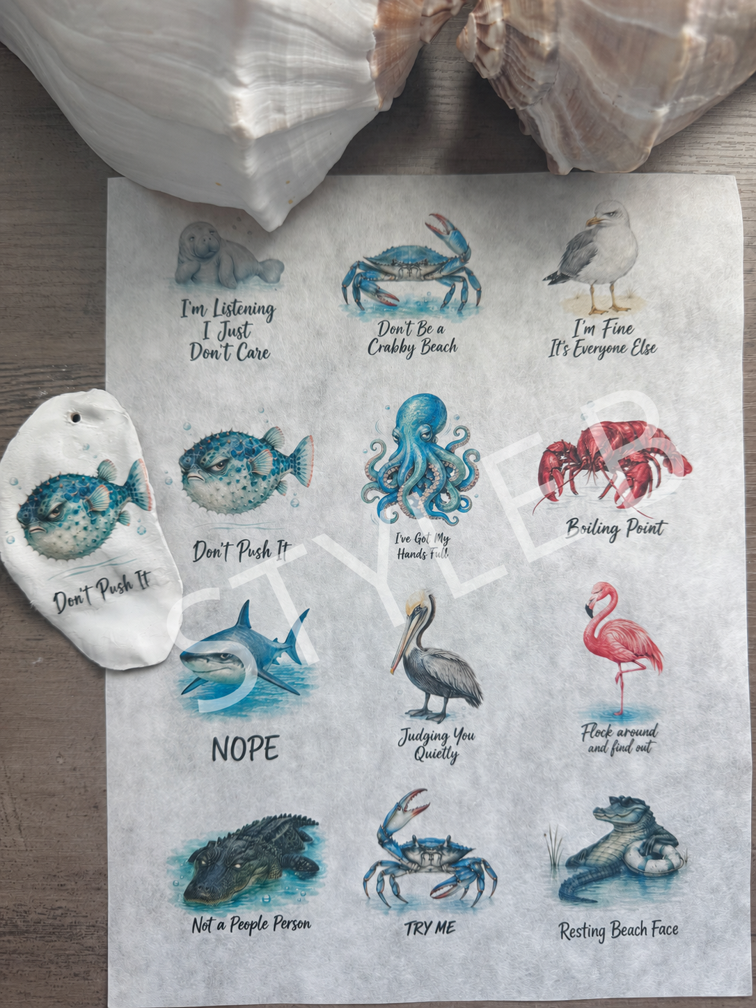 Coastal Attitude Decoupage Rice Paper