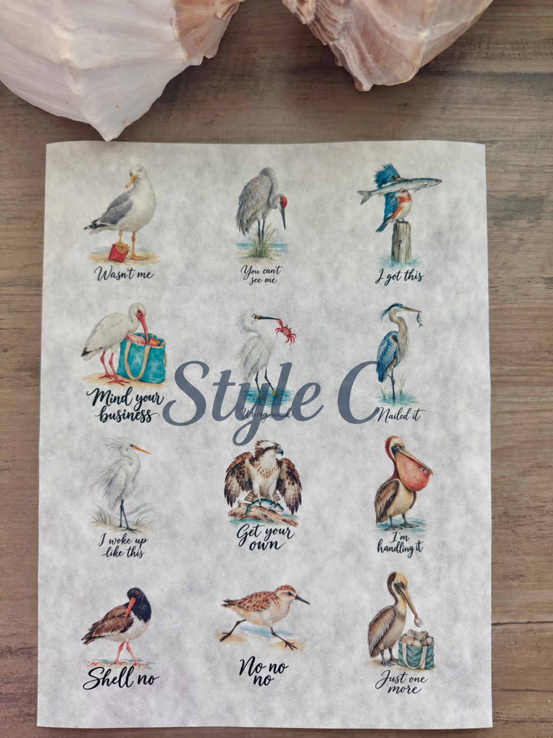 Salty Birds Decoupage Rice Paper