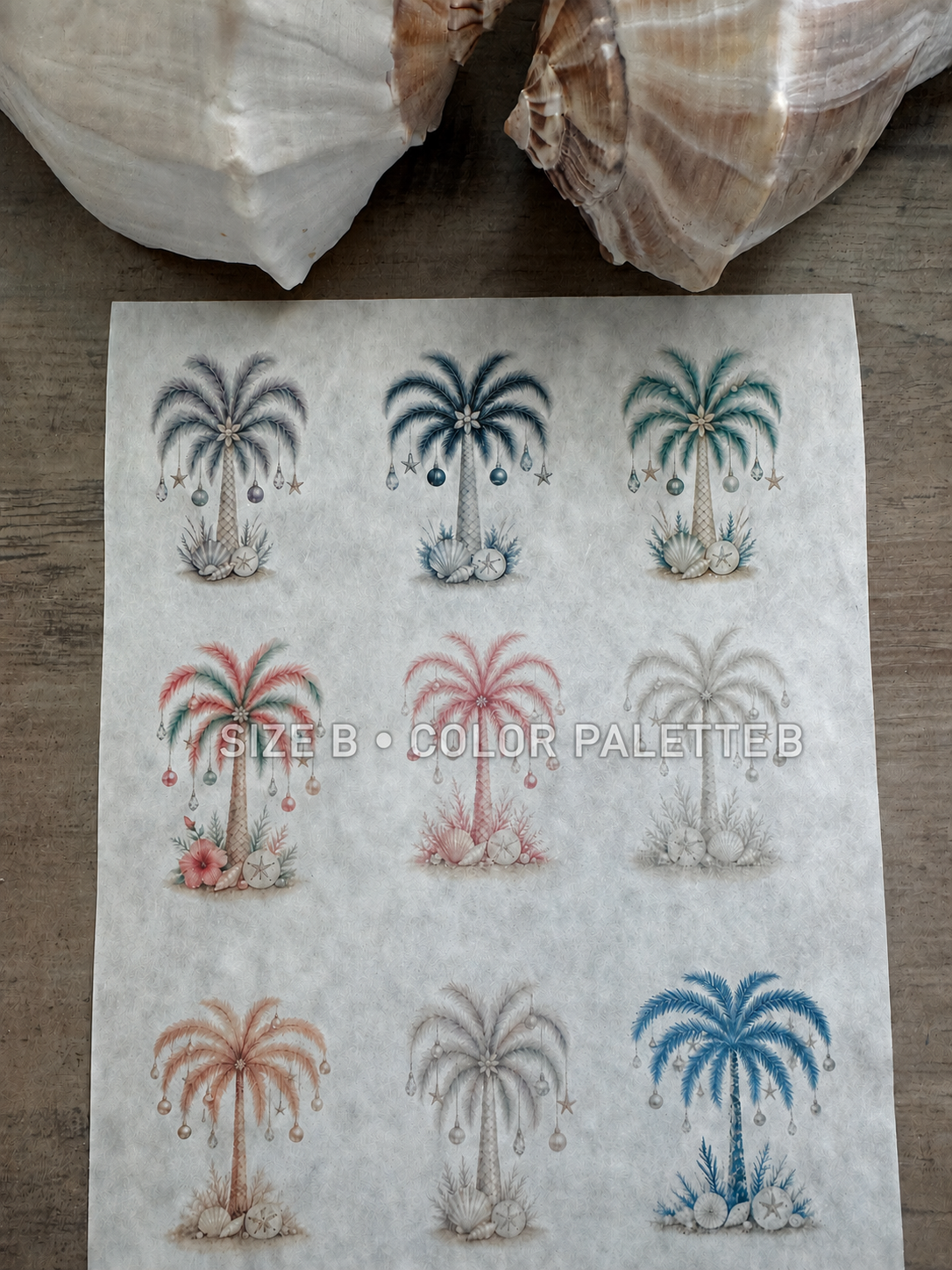 Coastal Christmas Palm Rice Paper
