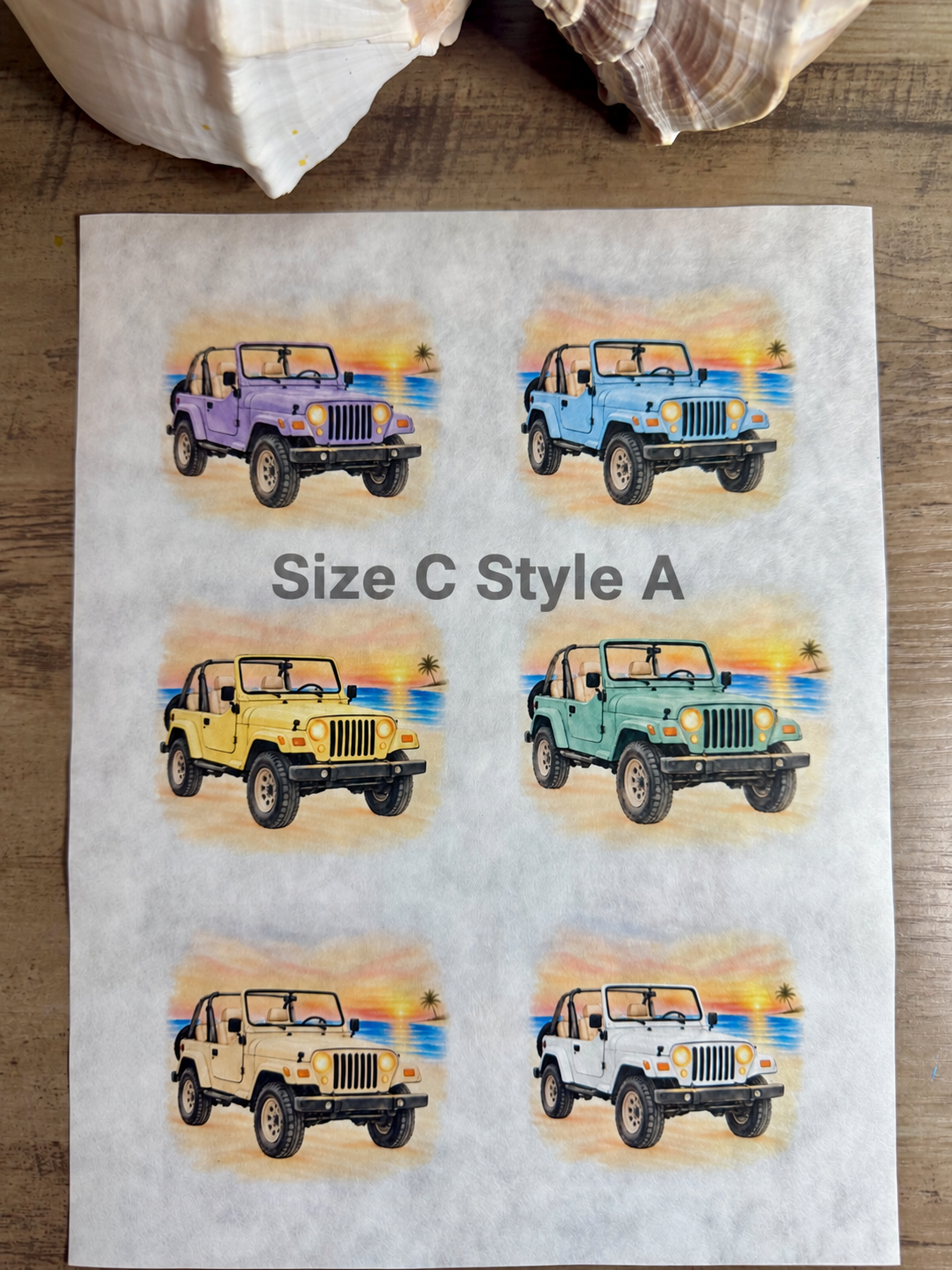 Coastal Utility Vehicle Glow Decoupage Paper