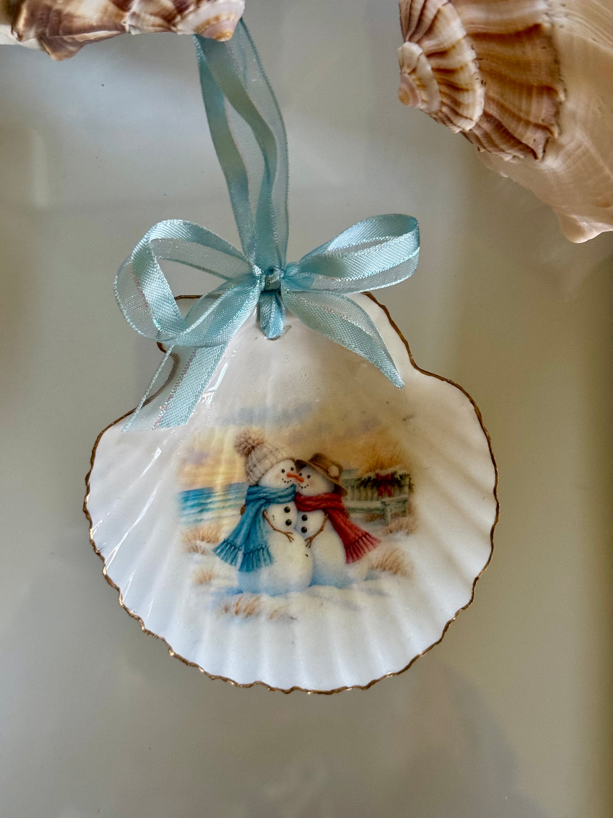 Coastal Christmas Snowman Ornament