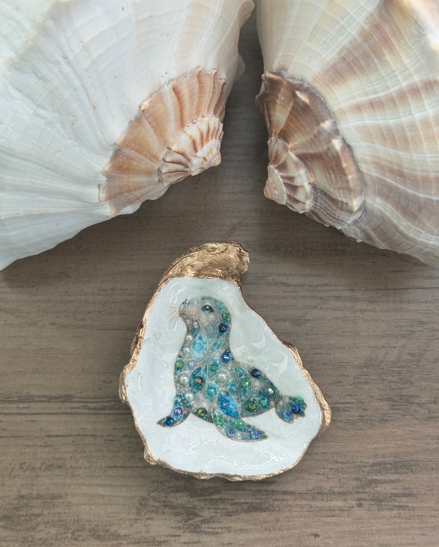 Jeweled Tides Oyster Shell