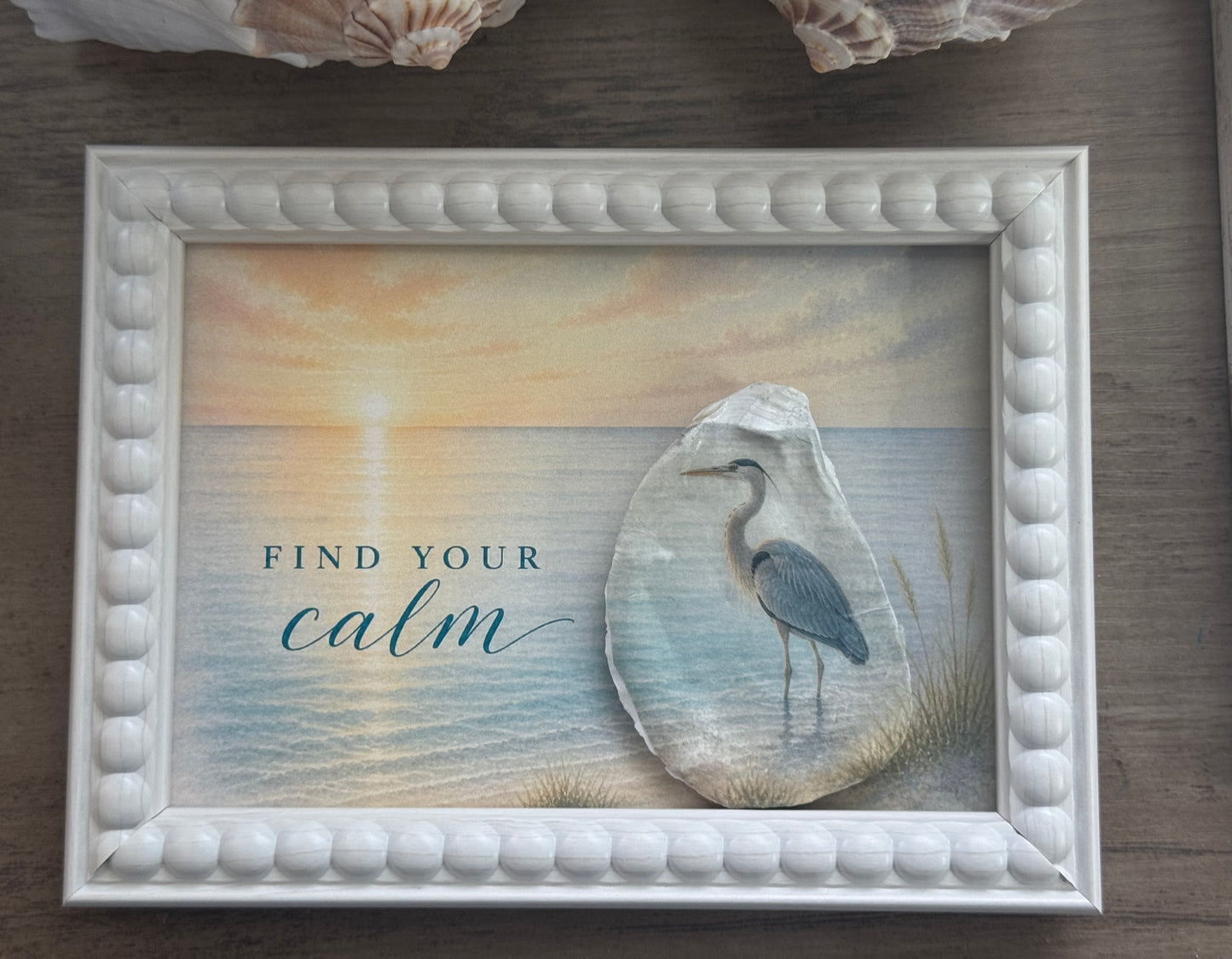 "Find Your Calm"– Framed Shell Art