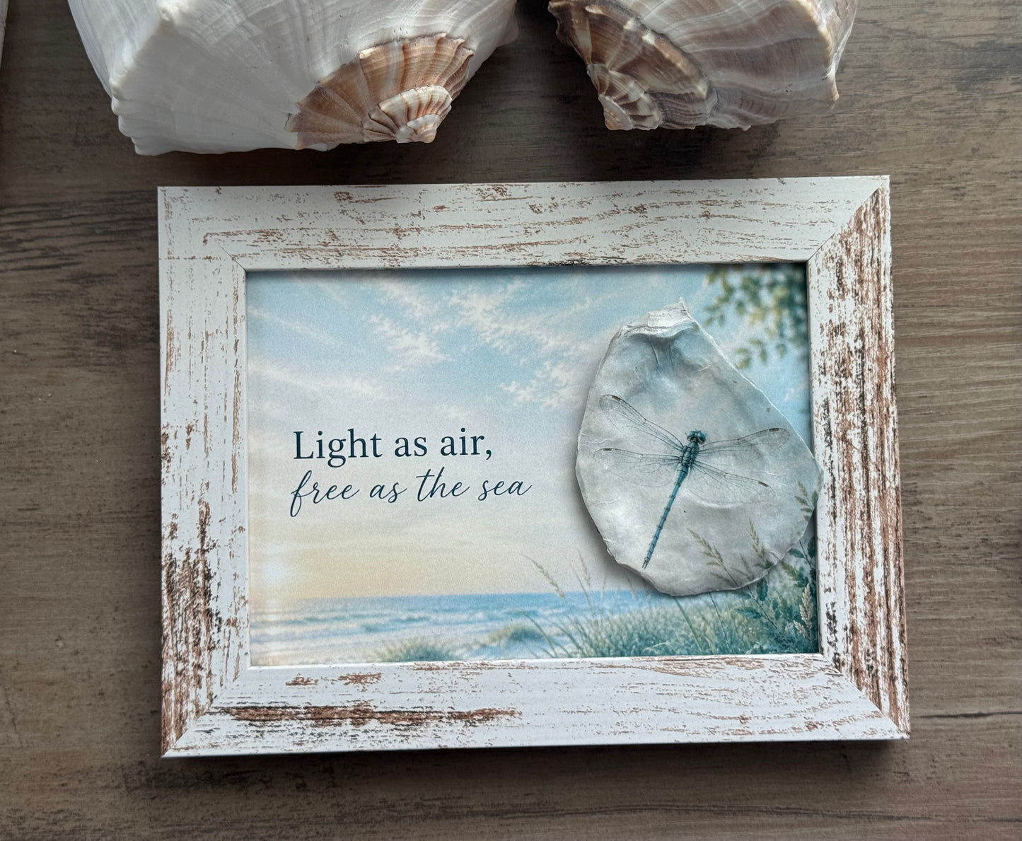 "Light as Air" – Framed Shell Art