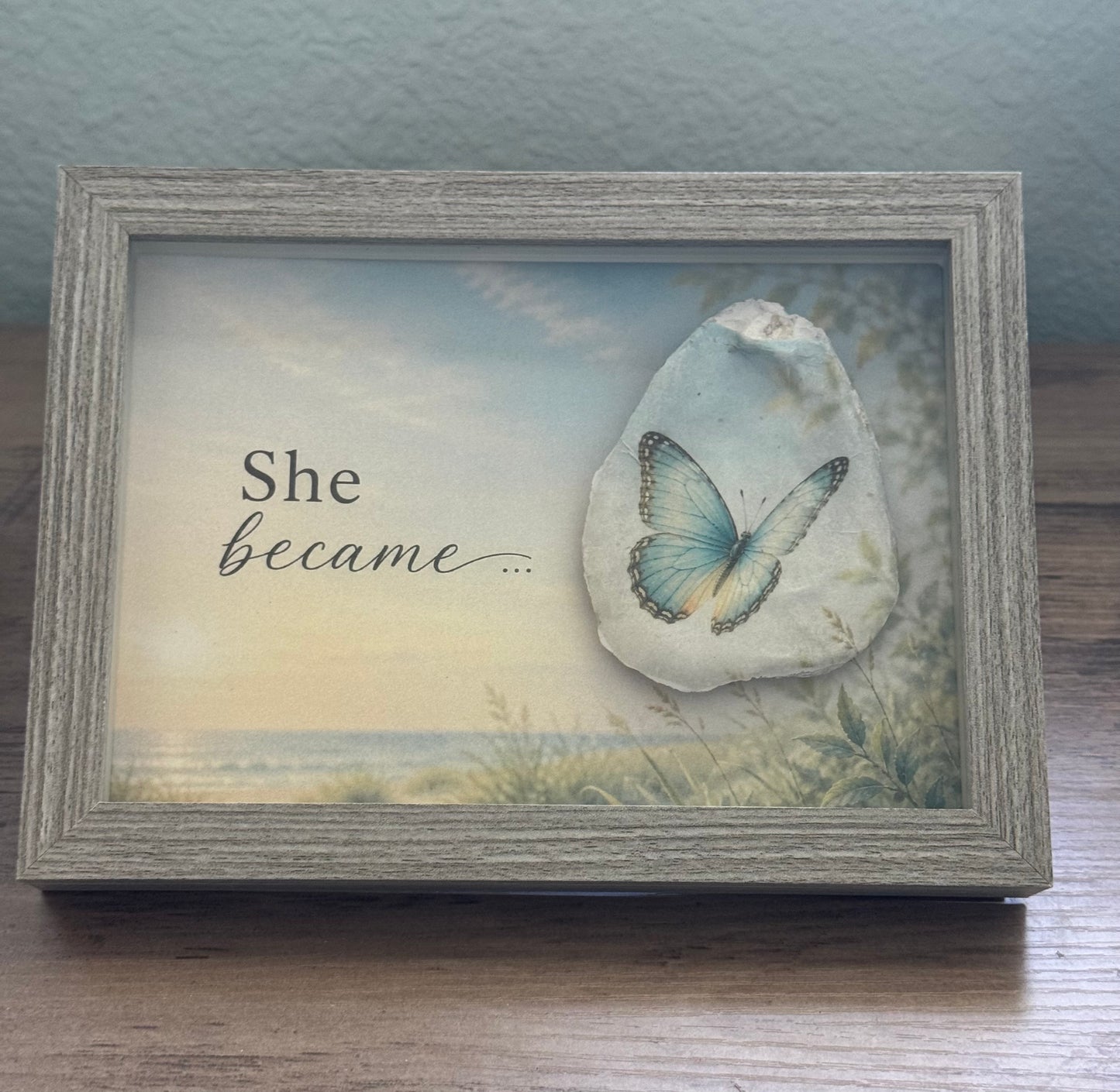 "She Became"– Framed Shell Art