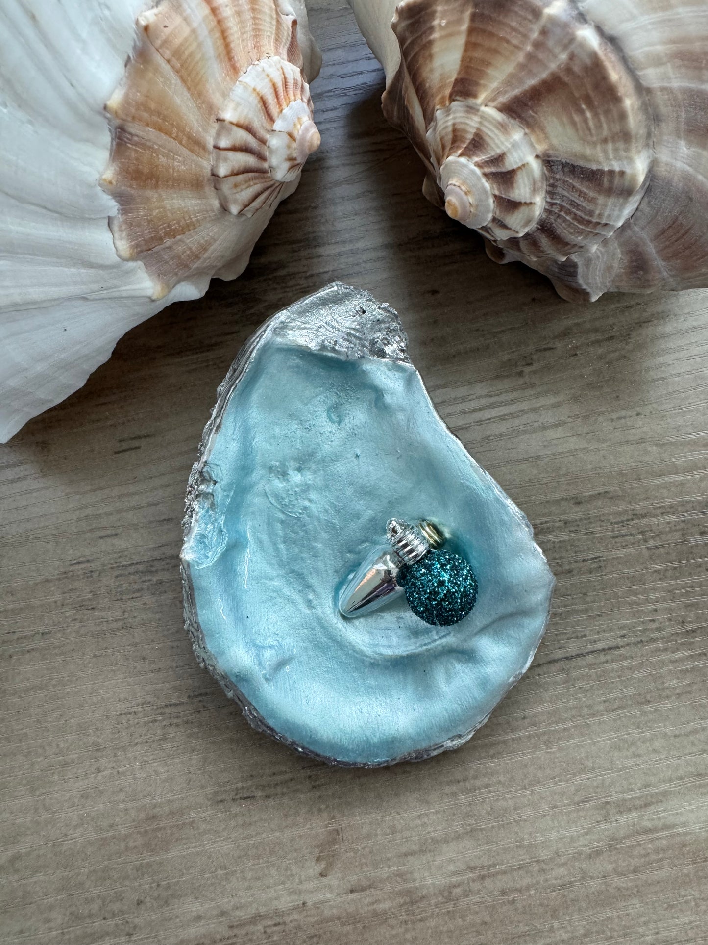 Coastal Christmas Oyster Shell Trinket Tray