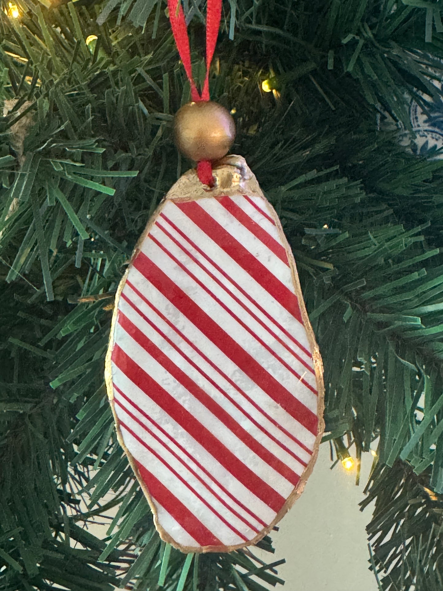 Coastal Christmas Oyster Shell Ornament