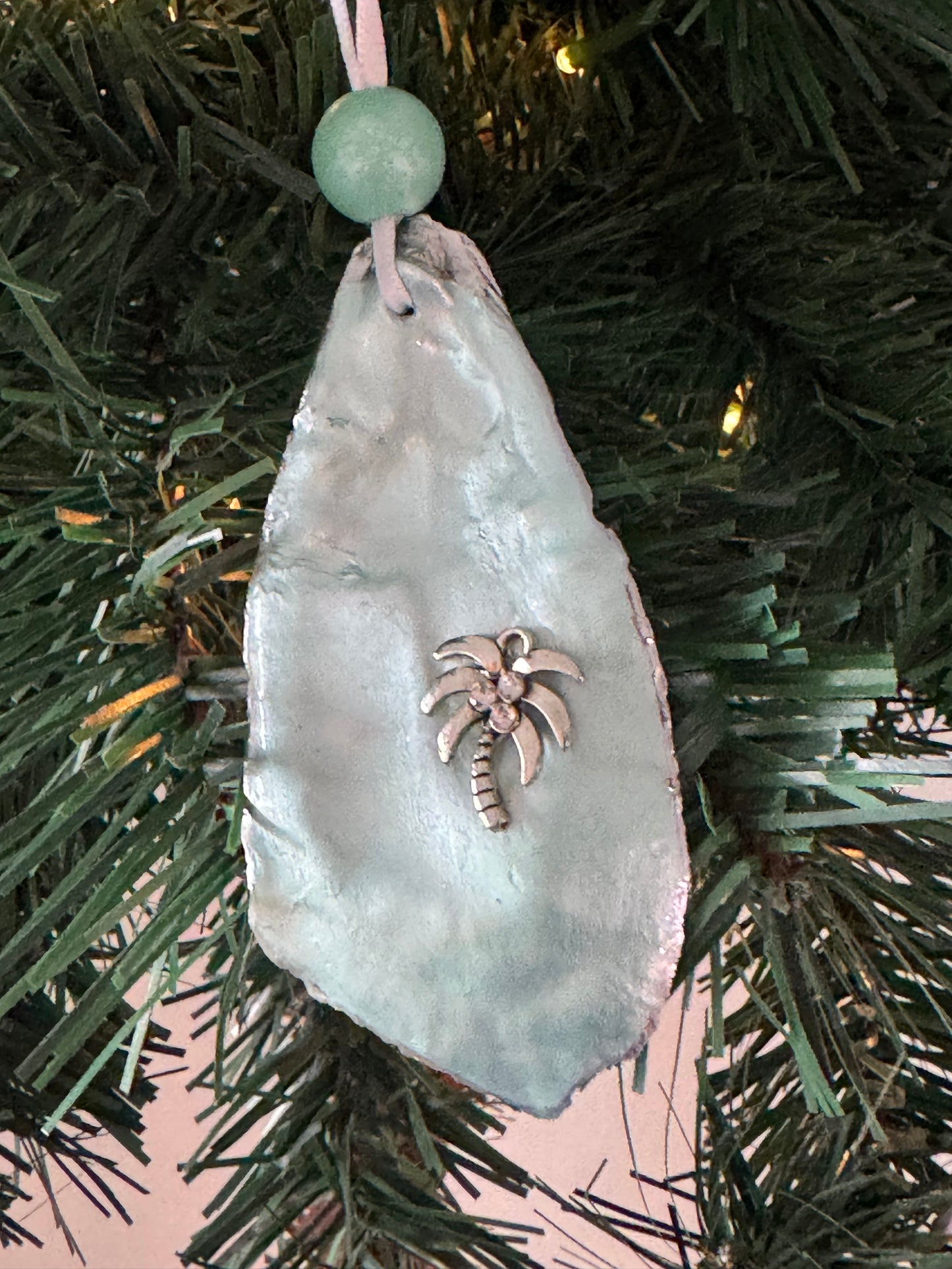 Coastal Christmas Oyster Shell Ornament