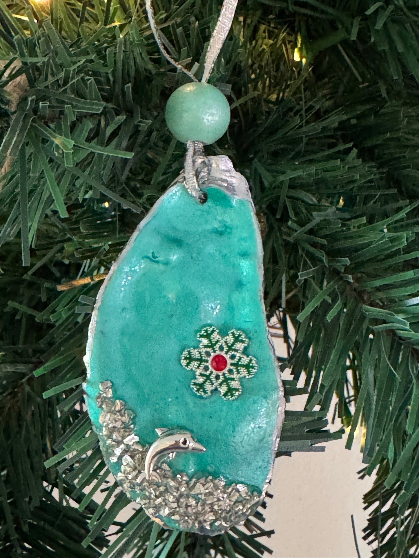 Coastal Christmast Oyster Shell Ornament