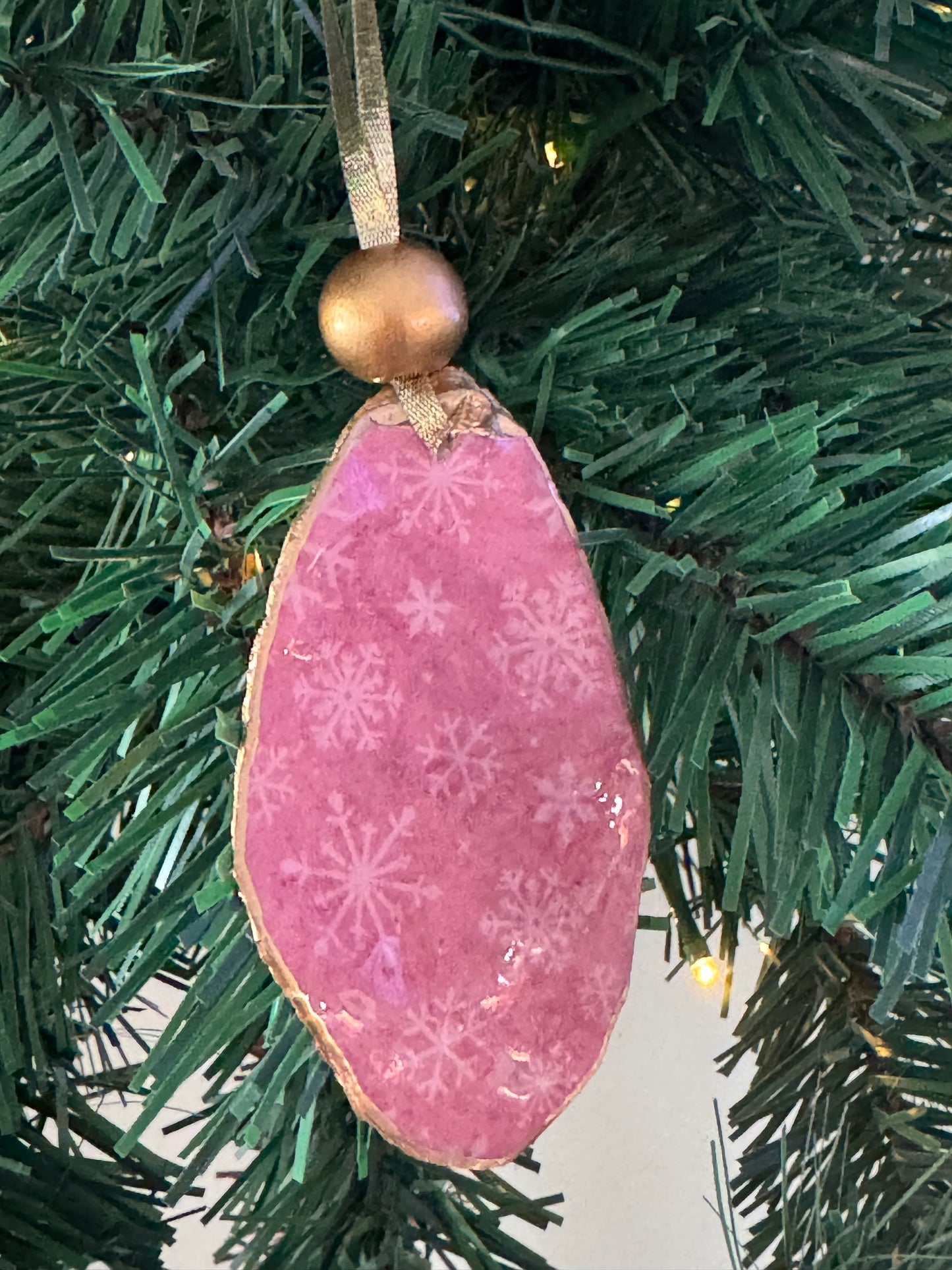 Coastal Christmas Oyster Shell Ornament