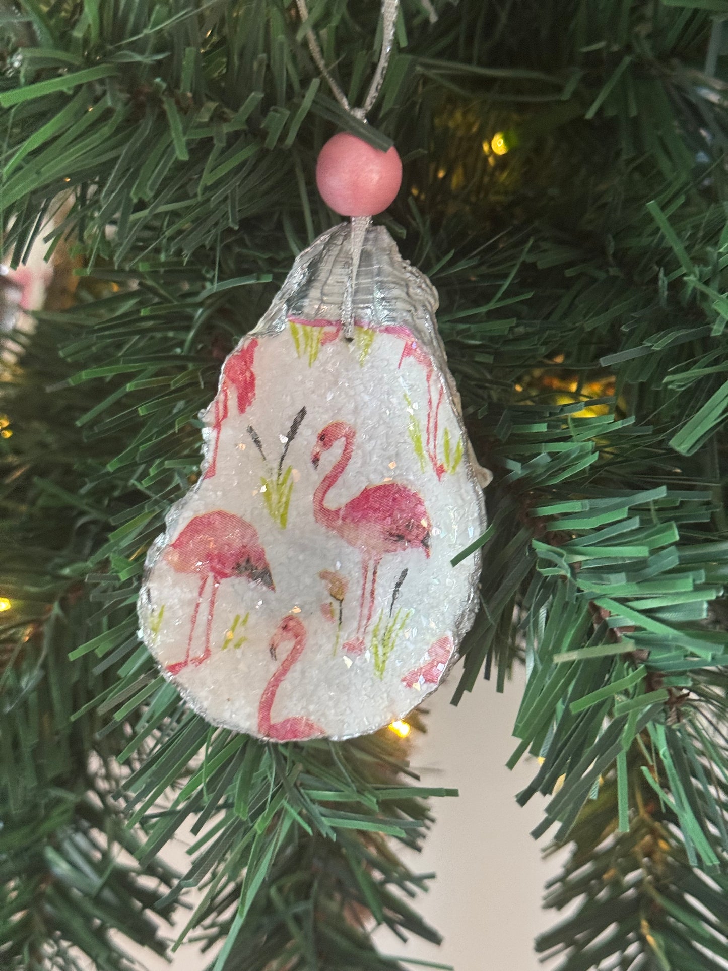 Coastal Christmas Oyster Shell Ornament