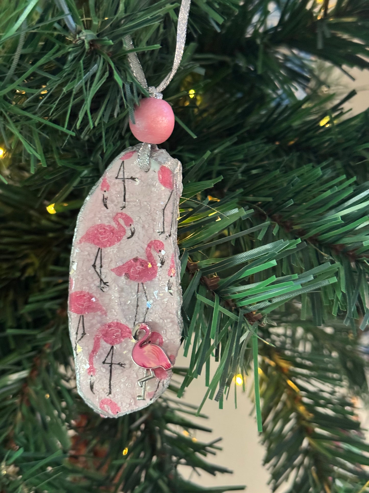 Coastal Christmas Oyster Shell Ornament