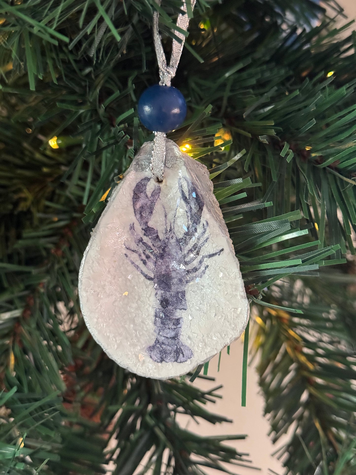 Coastal Christmas Oyster Shell Ornament