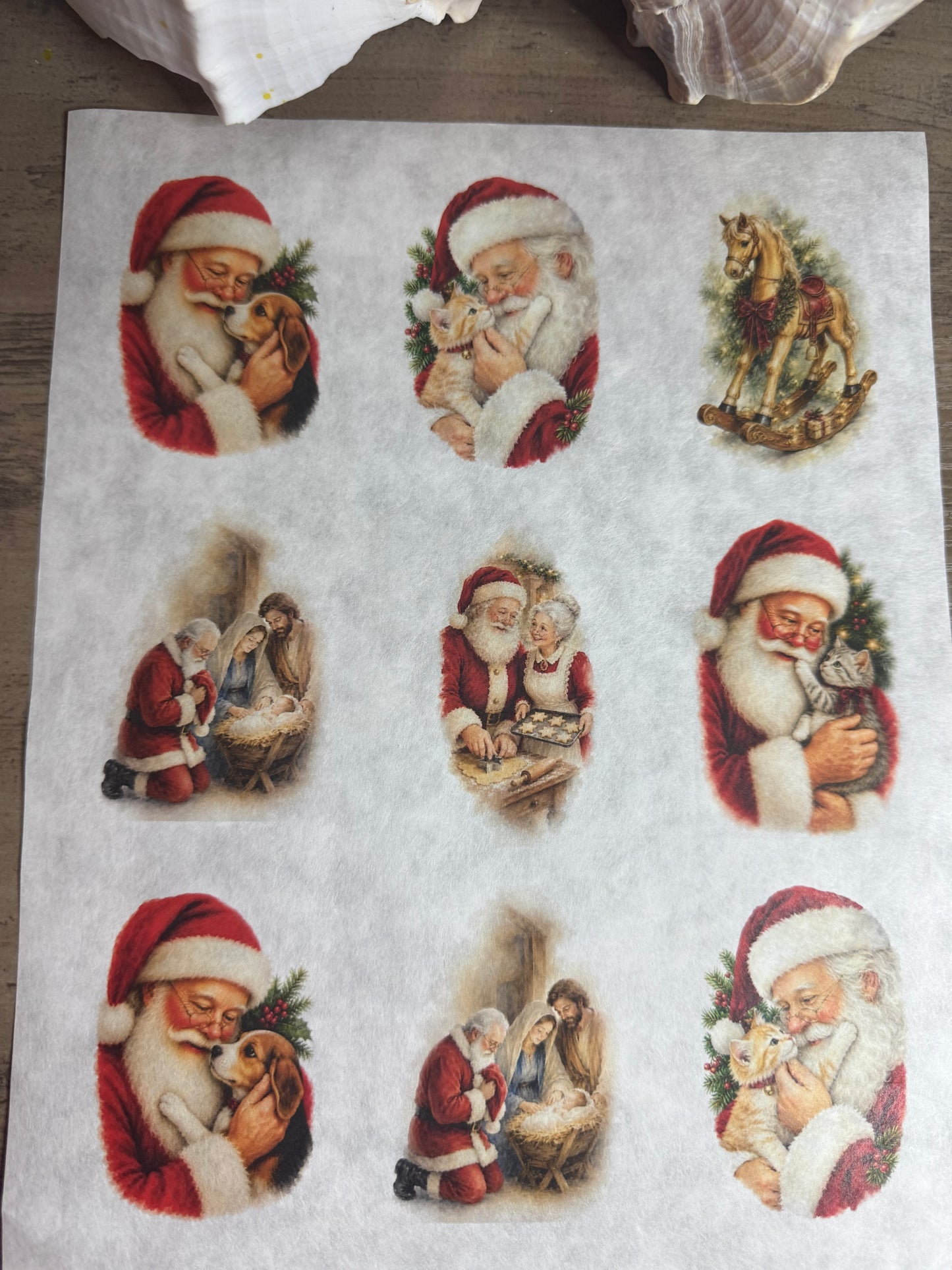 Storybook Santa Decoupage Rice Paper