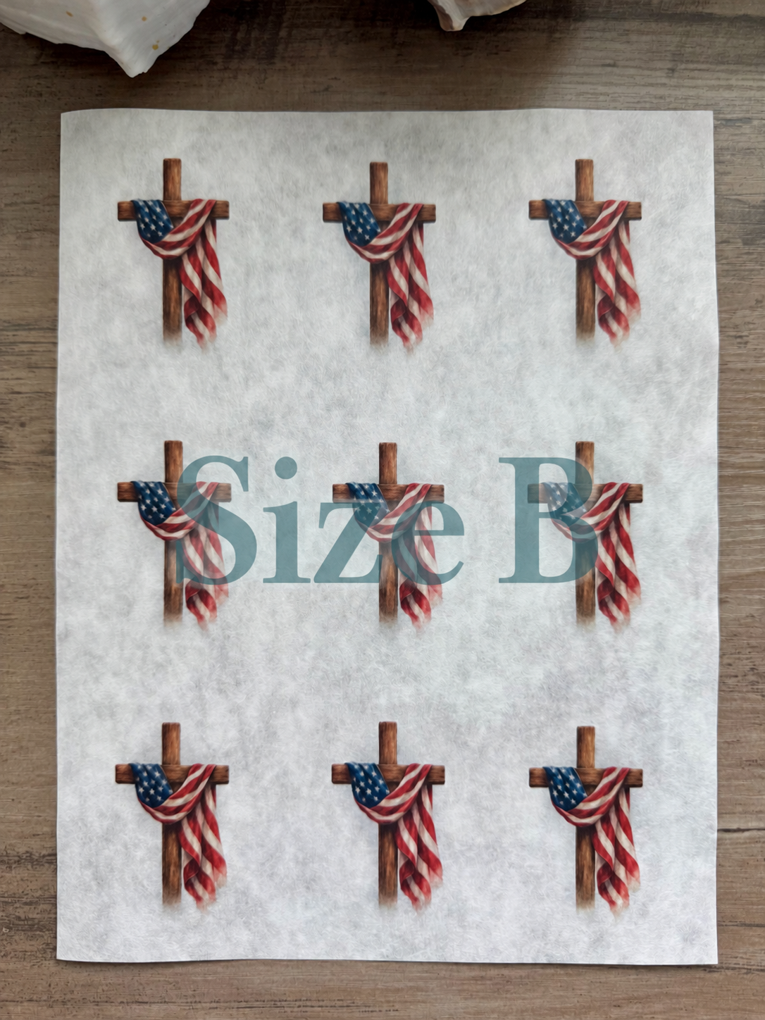 Patriotic Cross Decoupage Rice Paper