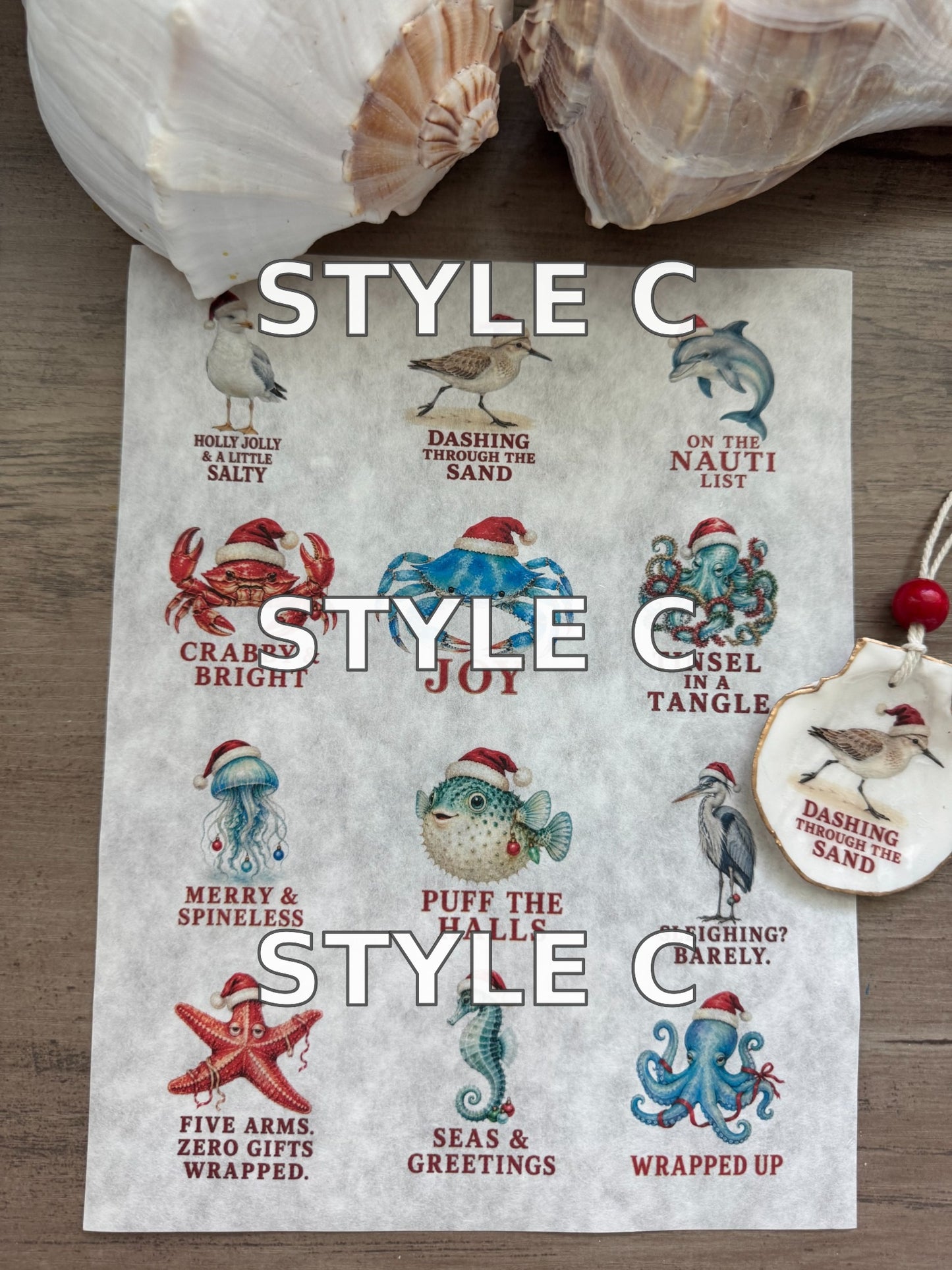 Salty Christmas Decoupage Rice Paper