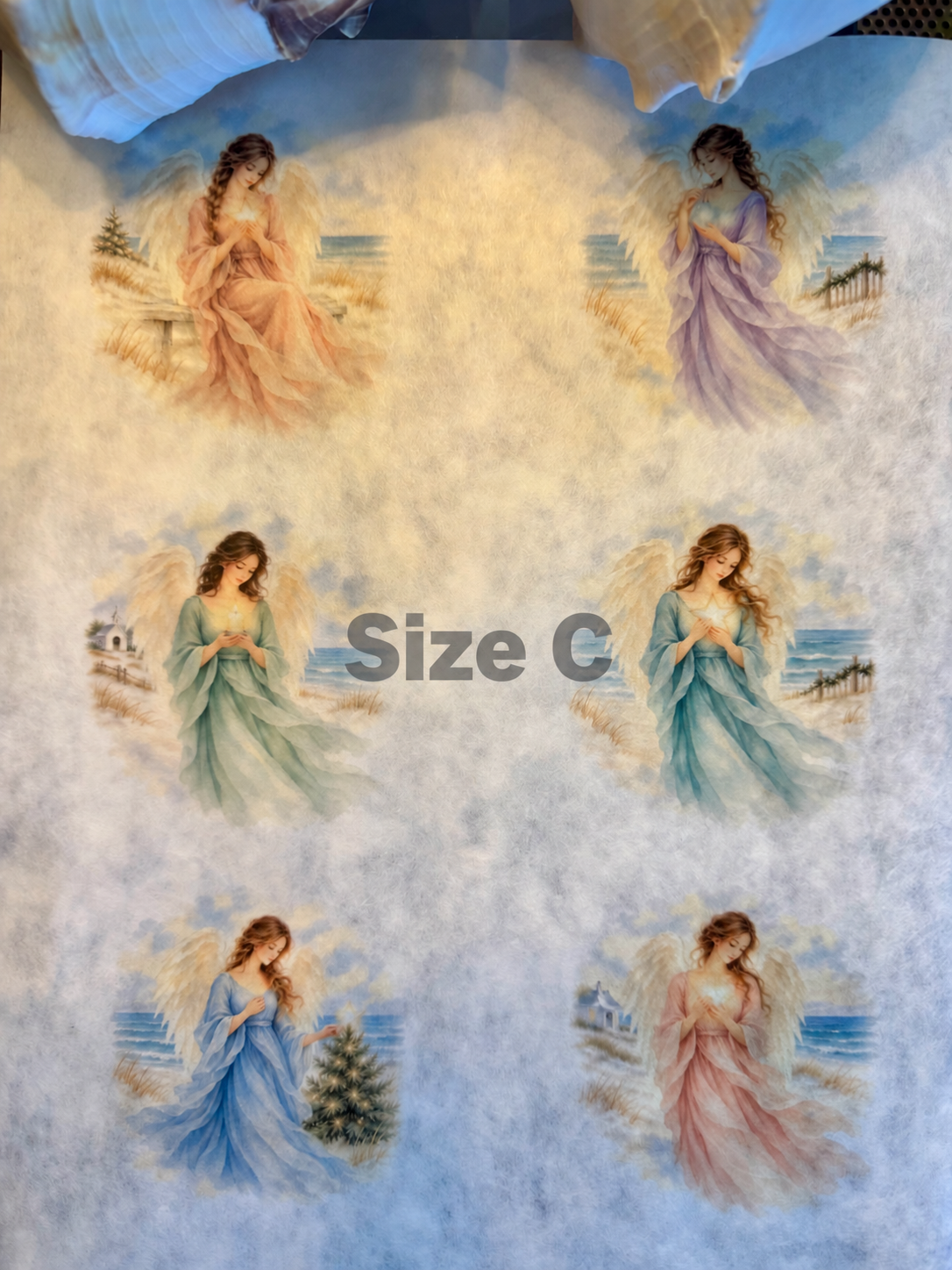 Coastal Angels of Light Decoupage Rice Paper