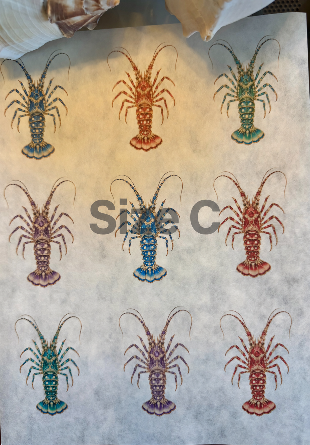 Florida Bejeweled Lobster 2 Decoupage Rice Paper