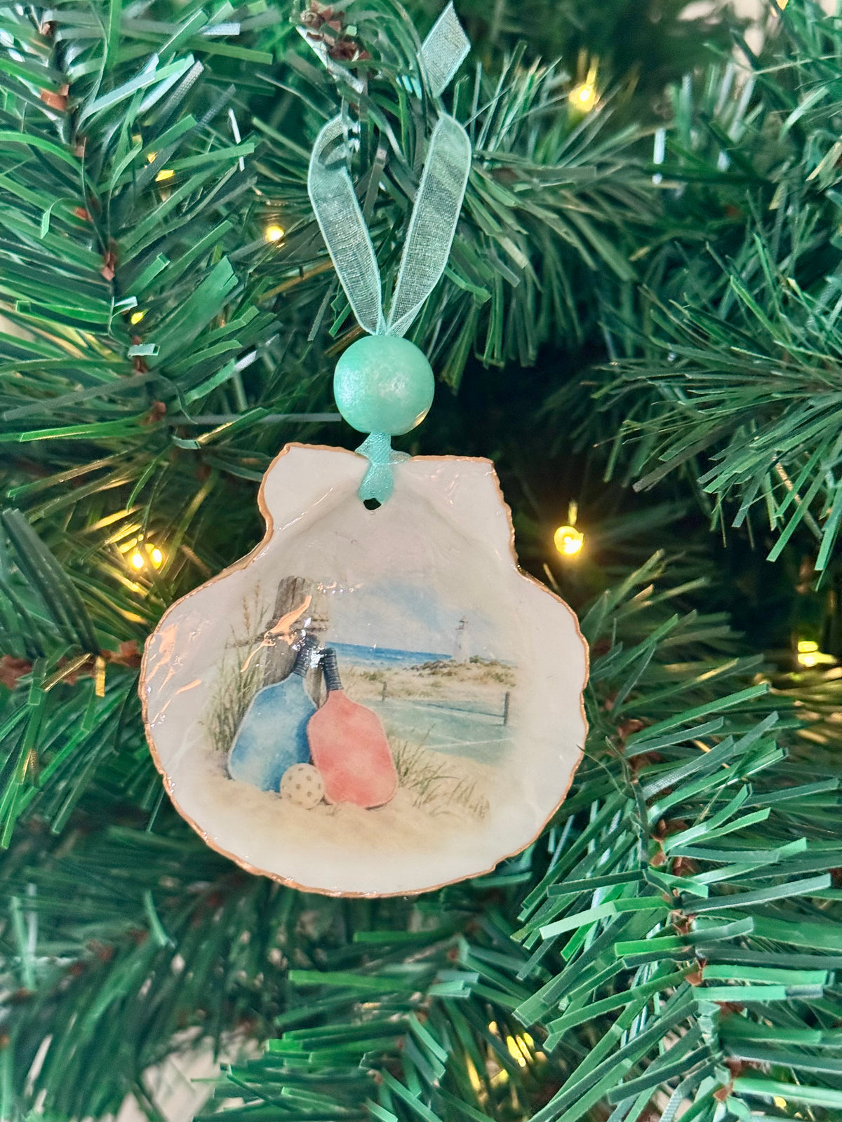 Coastal Pickleball Ornaments