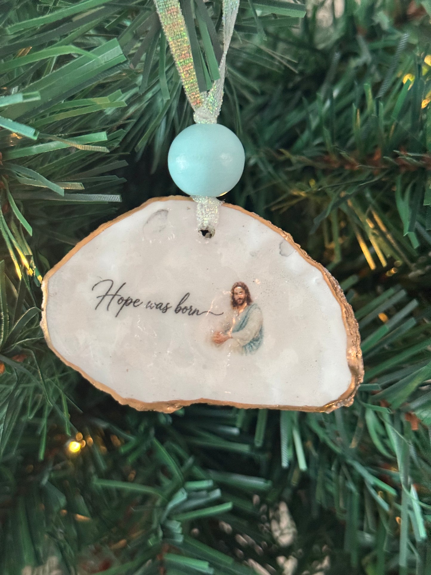 Words of Hope Shell Ornament