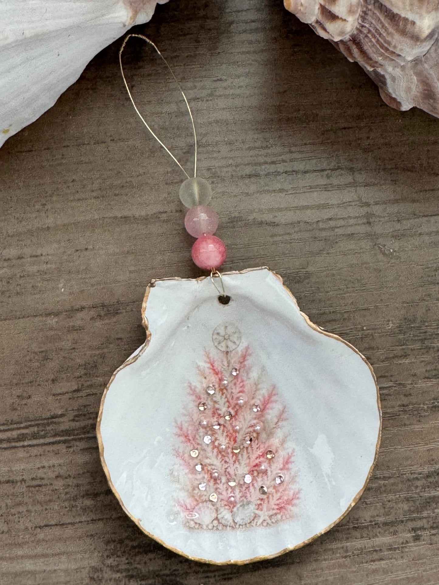 Coral Christmas Tree Ornament