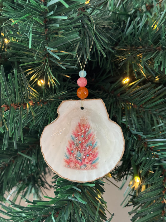Coral Christmas Tree Ornament