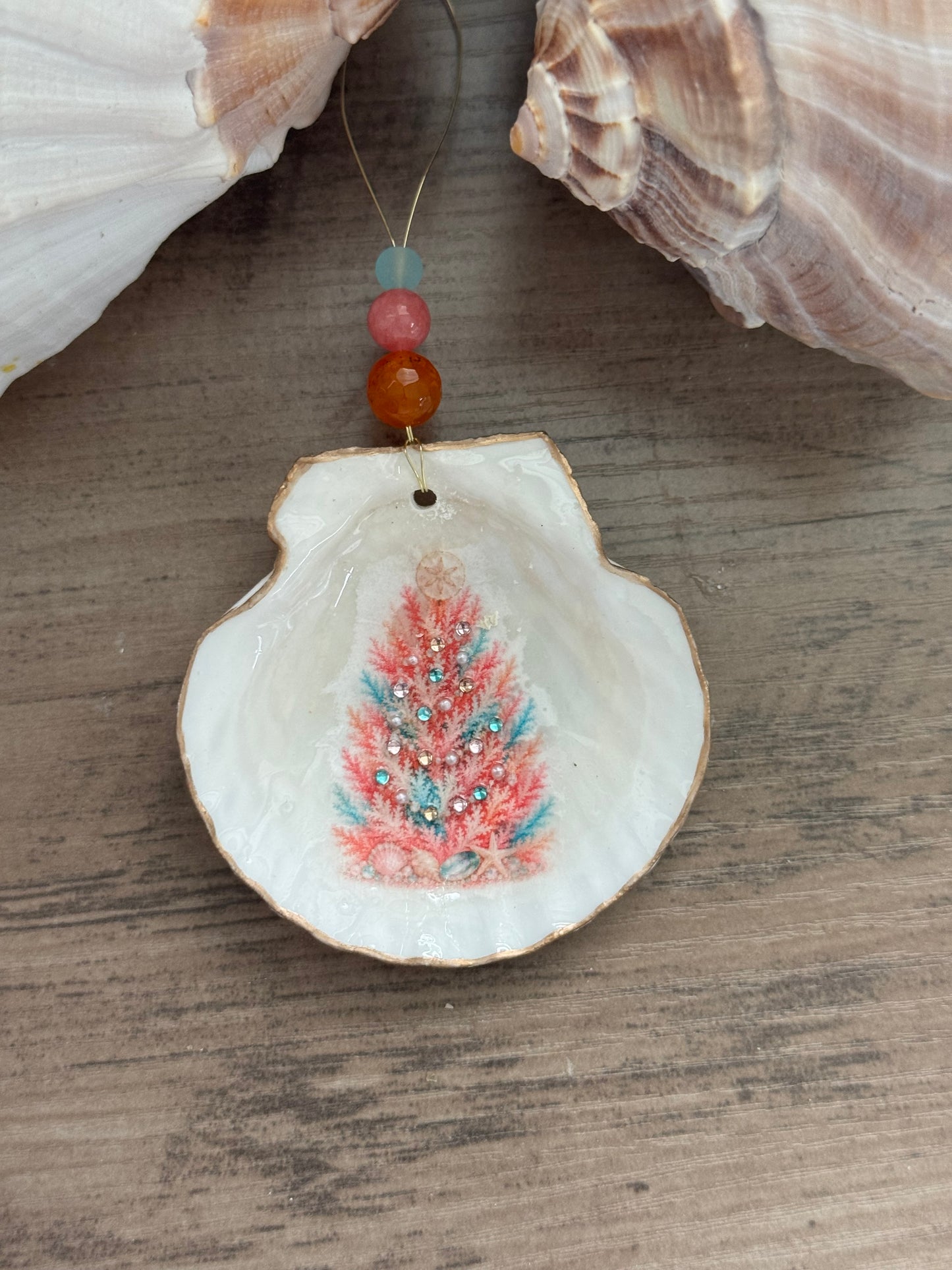 Coral Christmas Tree Ornament