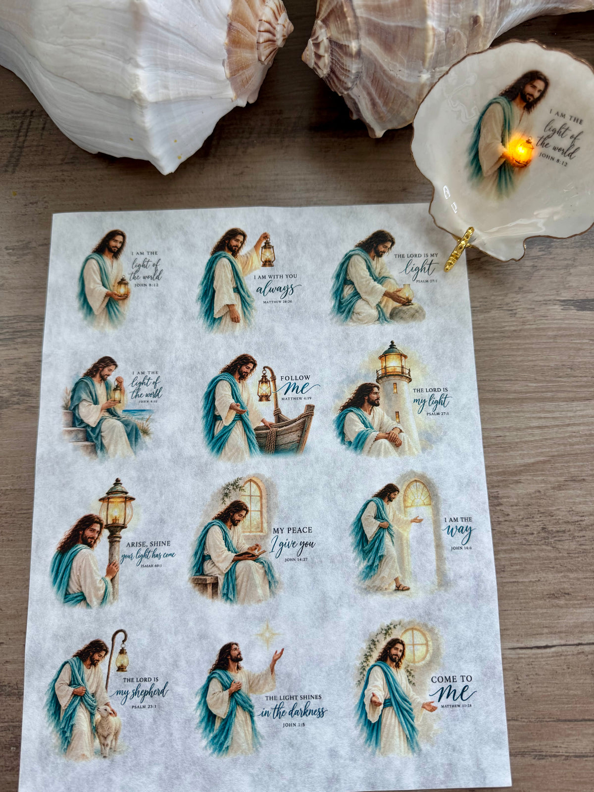 Jesus and Light Decoupage Rice Paper