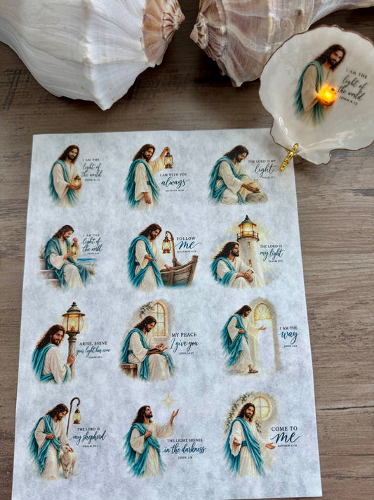 Jesus and Light Decoupage Rice Paper