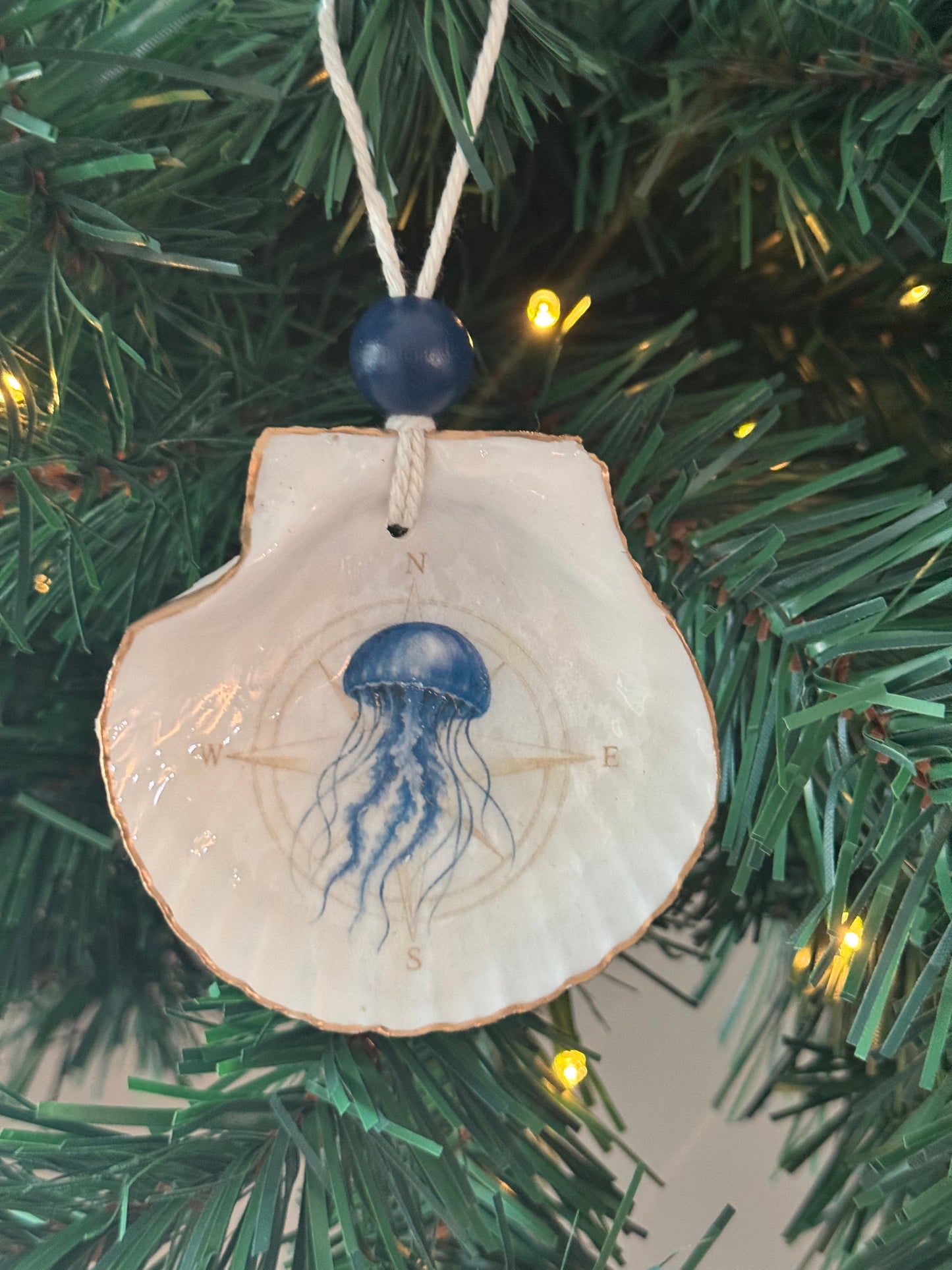 Nautical Compass Shell Ornaments