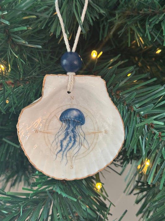 Nautical Compass Shell Ornaments