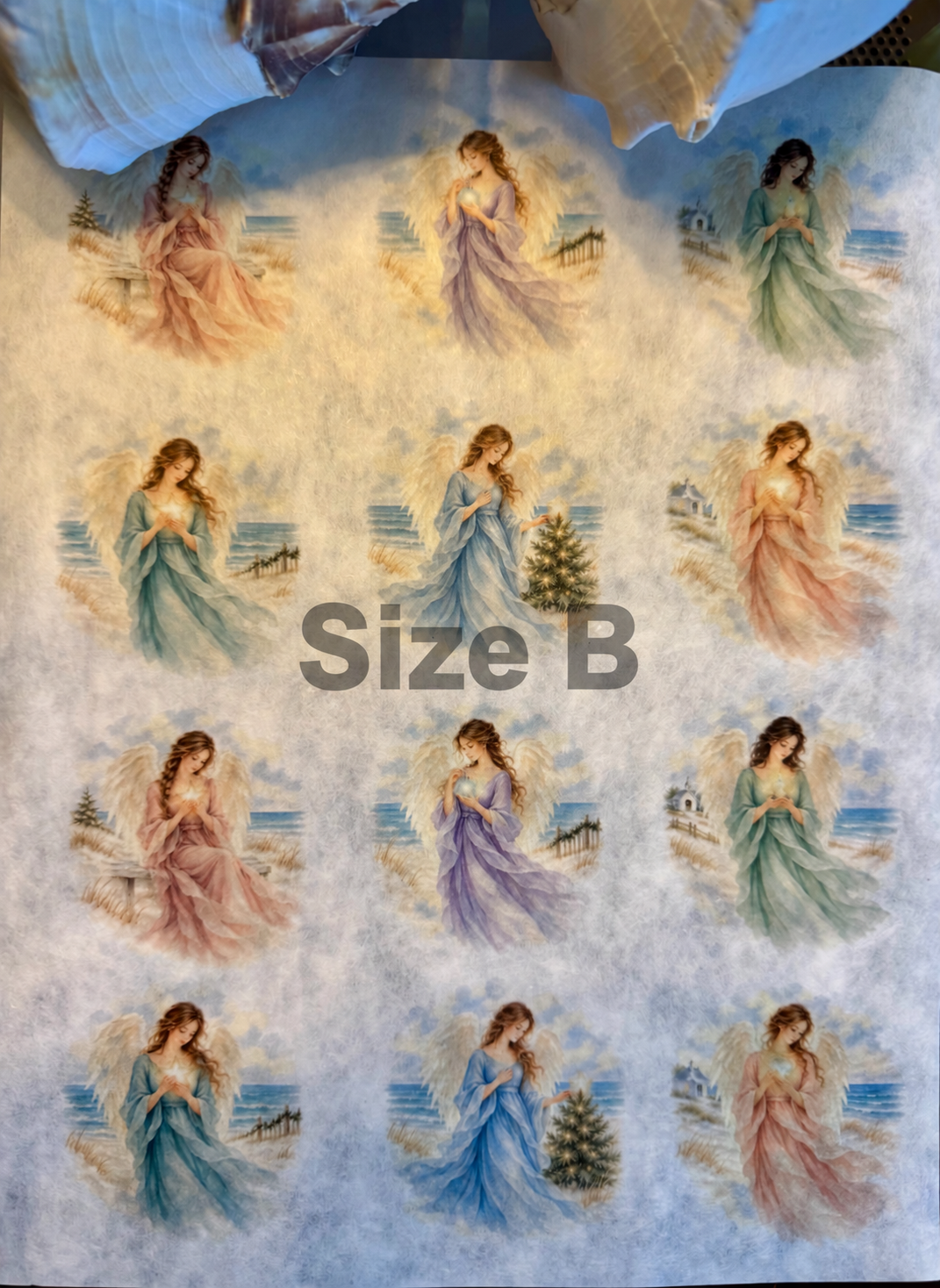 Coastal Angels of Light Decoupage Rice Paper