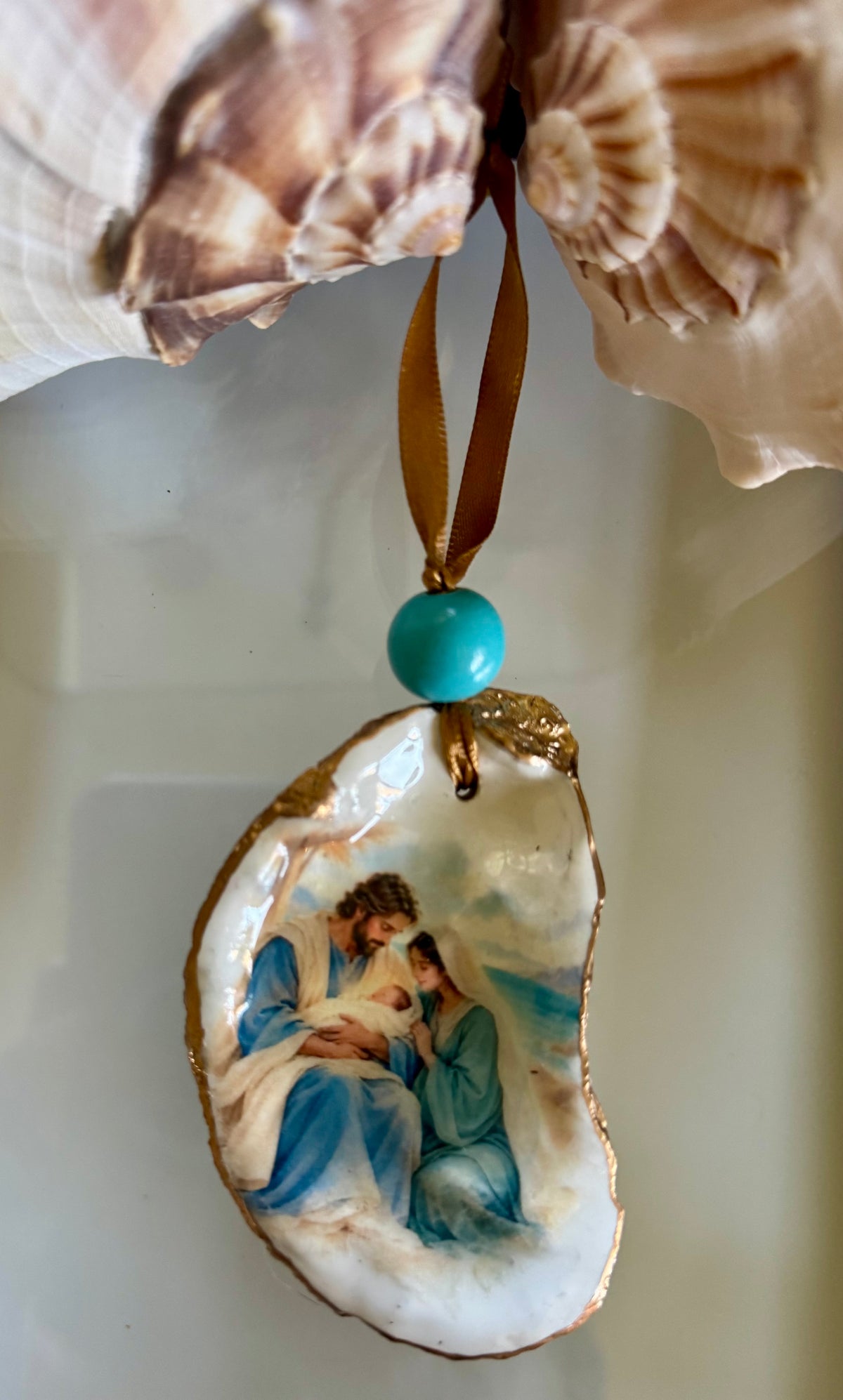 Coastal Nativity Shell Ornament