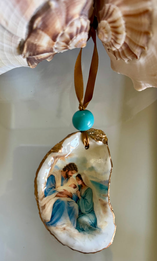 Coastal Nativity Shell Ornament