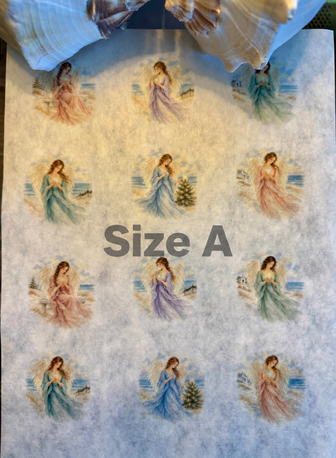 Coastal Angels of Light Decoupage Rice Paper