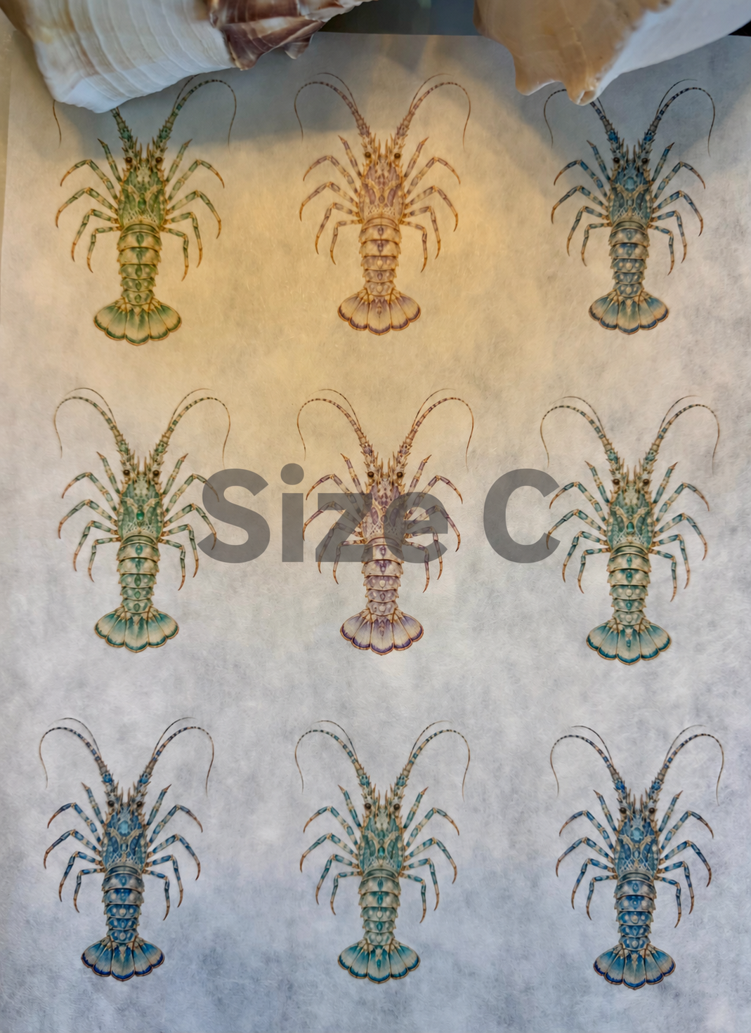 Florida Bejeweled Lobster Decoupage Rice Paper