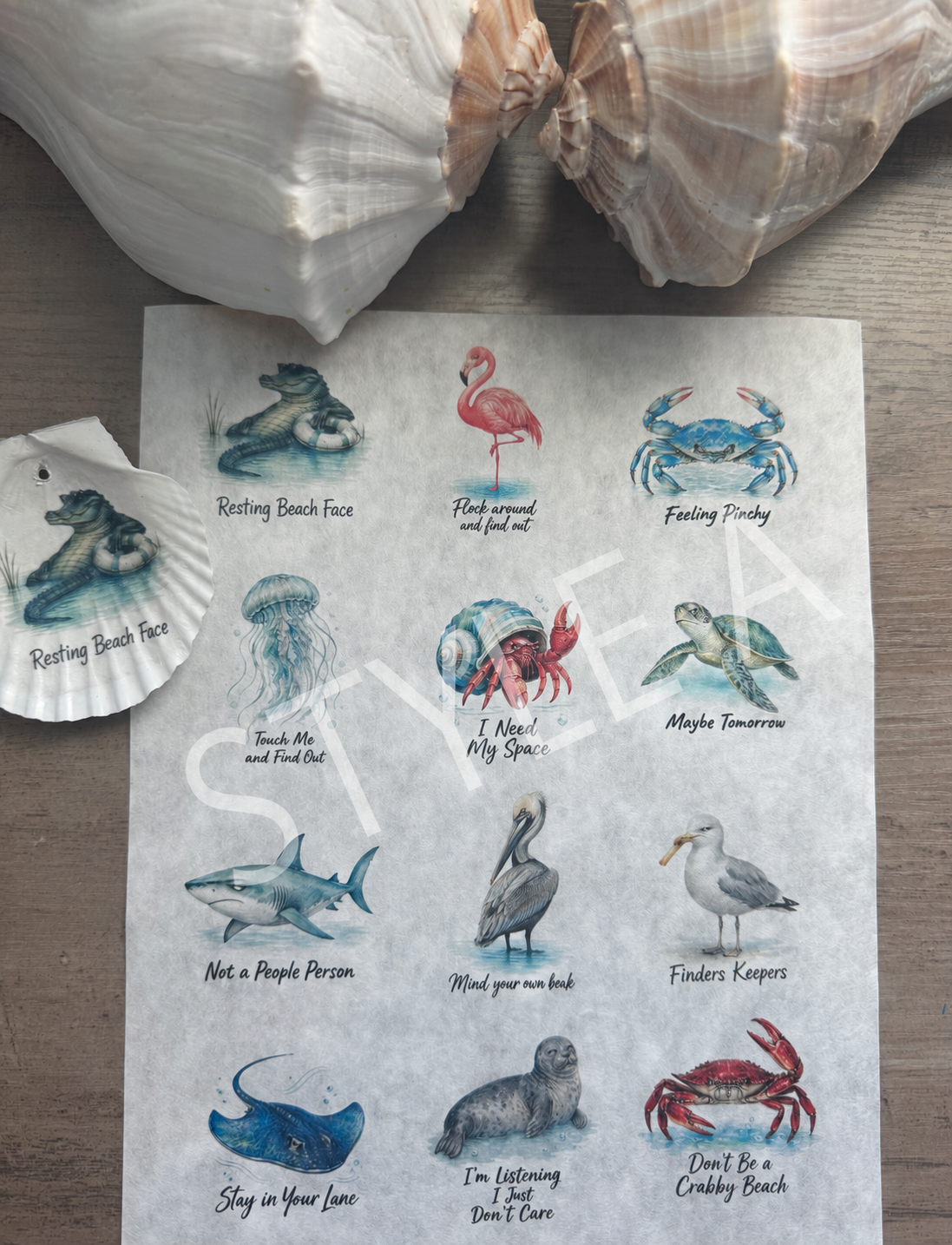 Coastal Attitude Decoupage Rice Paper