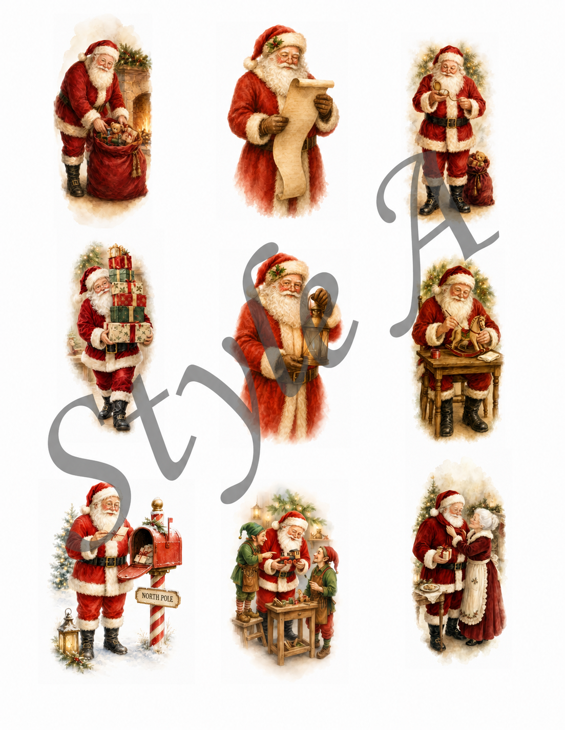 Classic Santa Decoupage Rice Paper