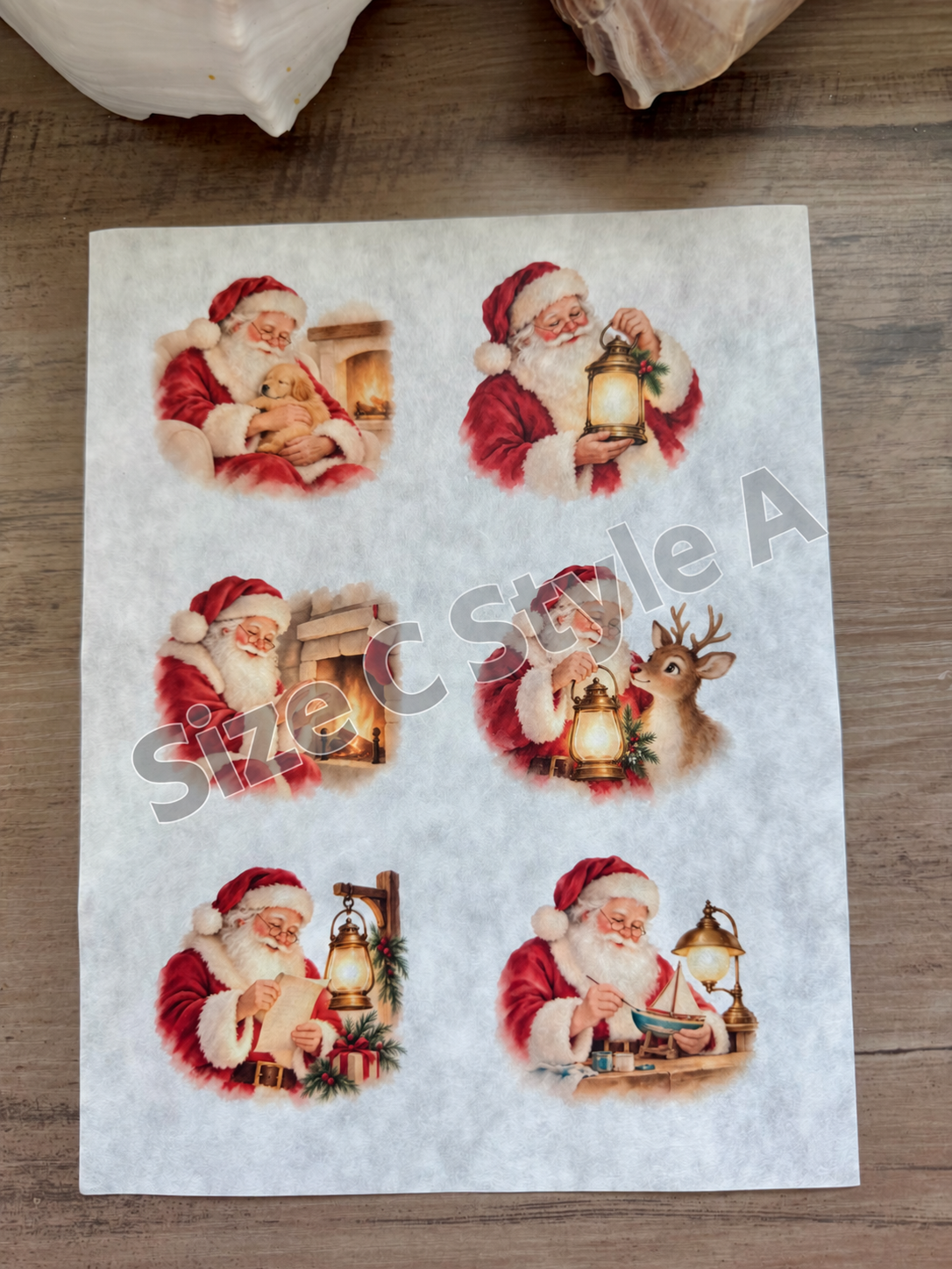 Santa's Christmas Glow Decoupage Rice Paper