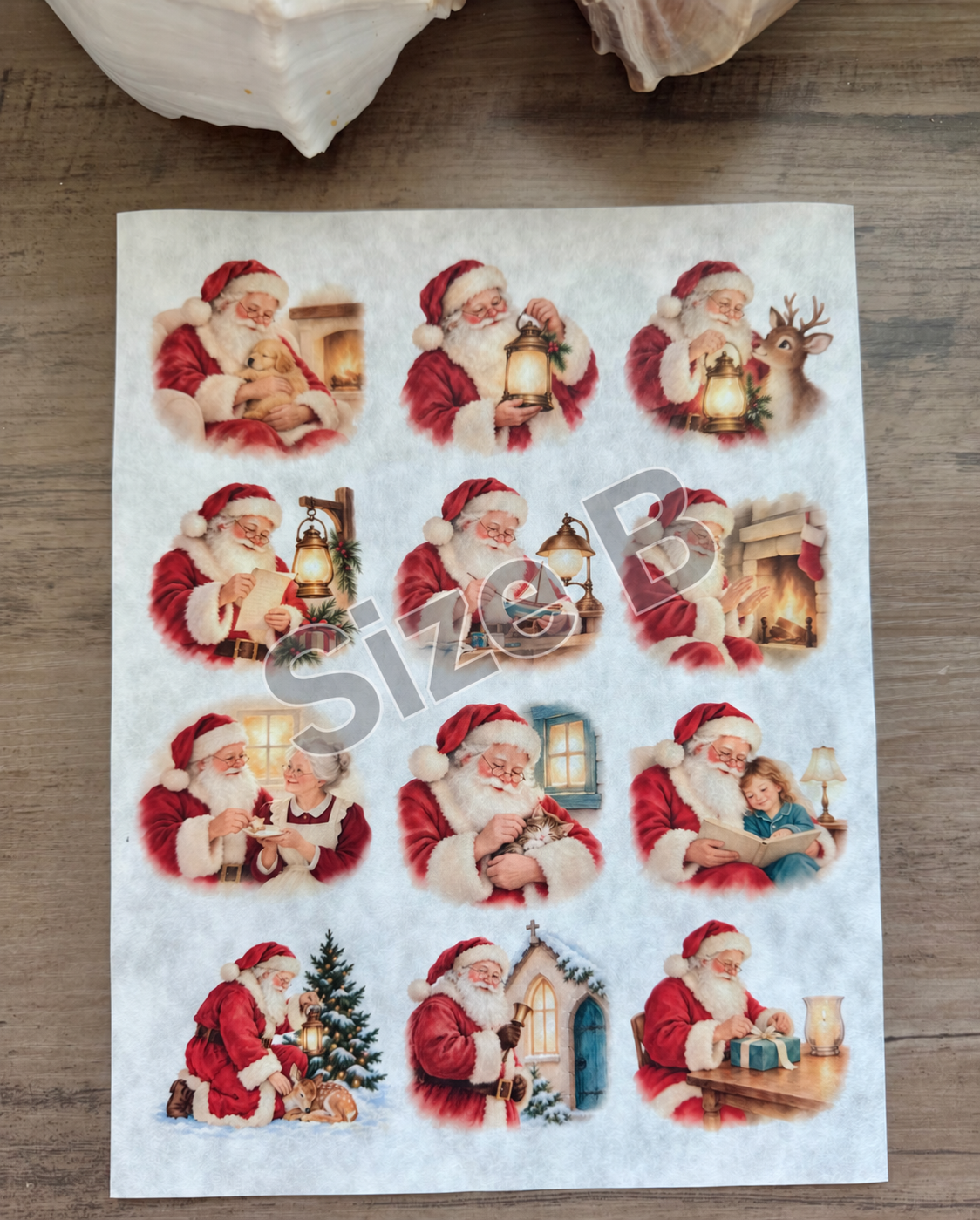 Santa's Christmas Glow Decoupage Rice Paper