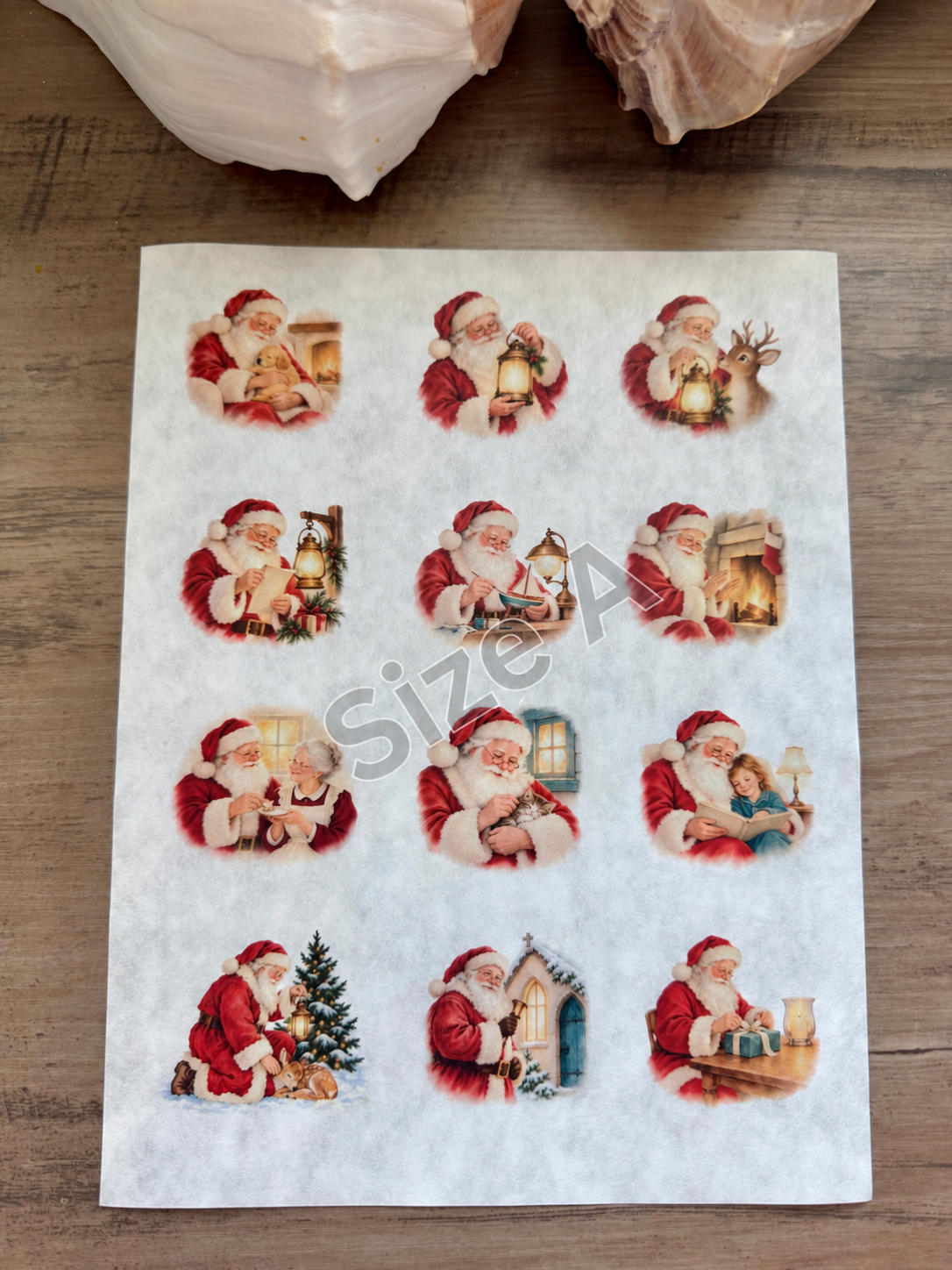 Santa's Christmas Glow Decoupage Rice Paper