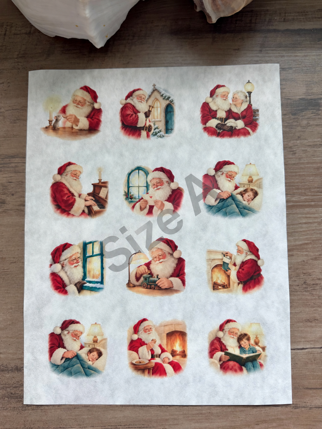 Santa Christmas Glow 2 Decoupage Rice Paper