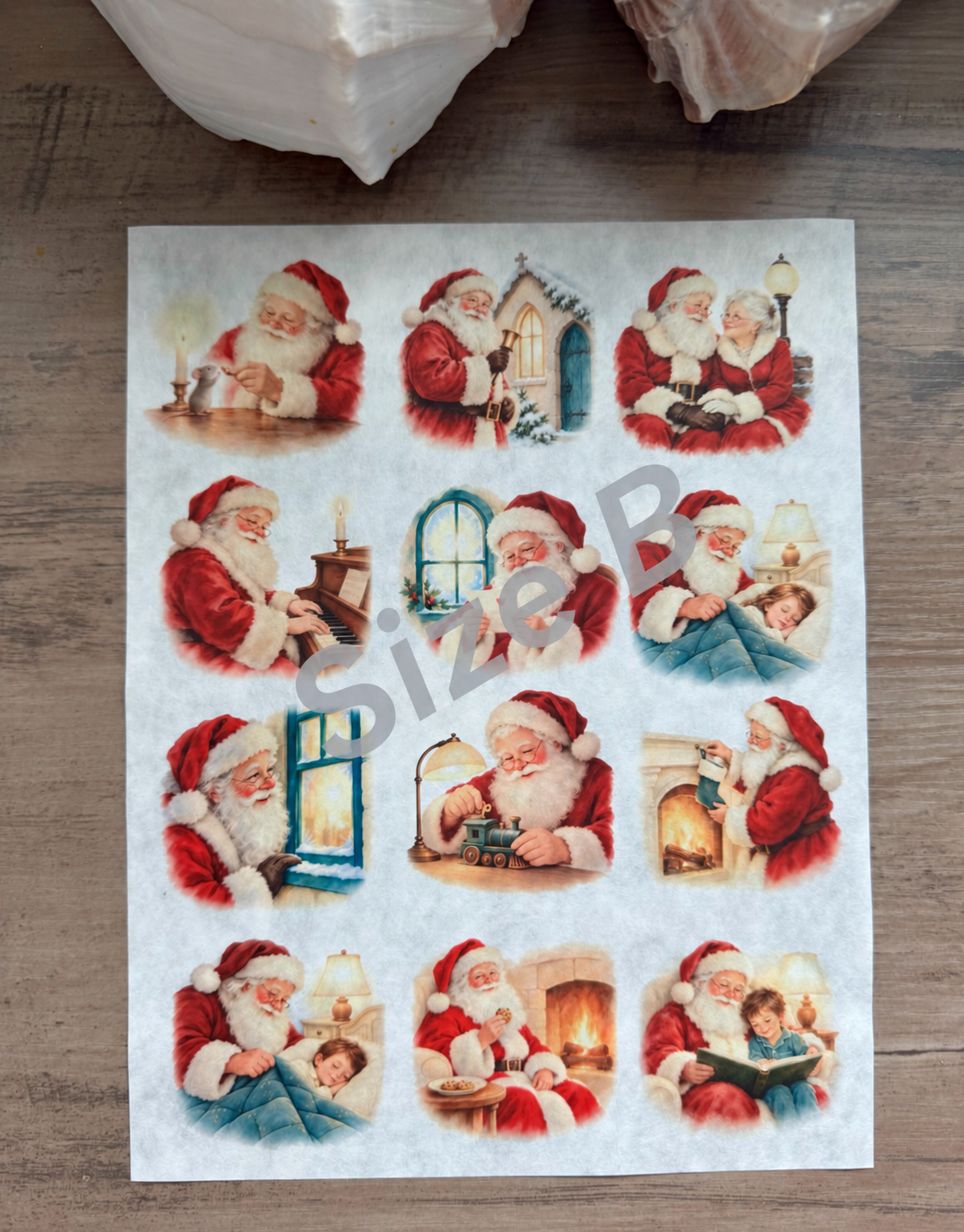 Santa Christmas Glow 2 Decoupage Rice Paper