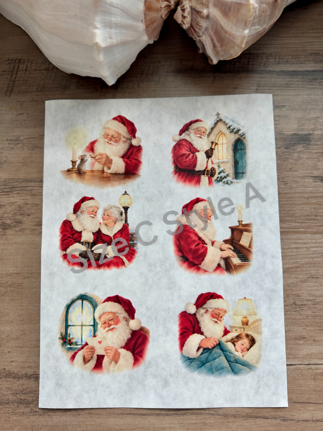 Santa Christmas Glow 2 Decoupage Rice Paper