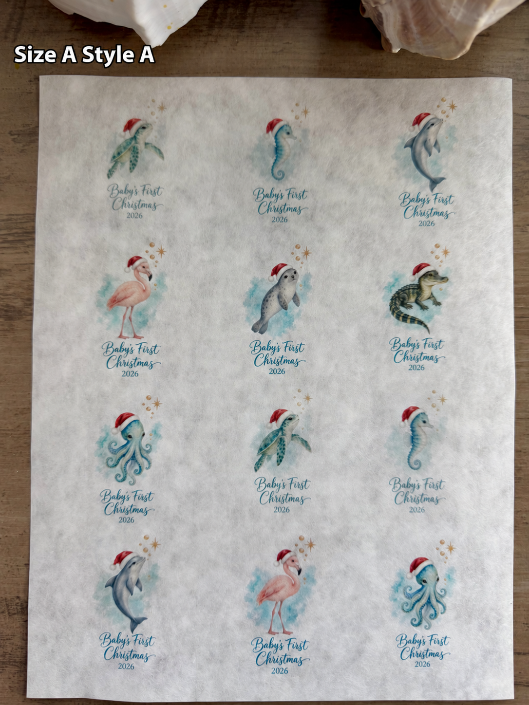 Baby's First Christmas Decoupage Paper