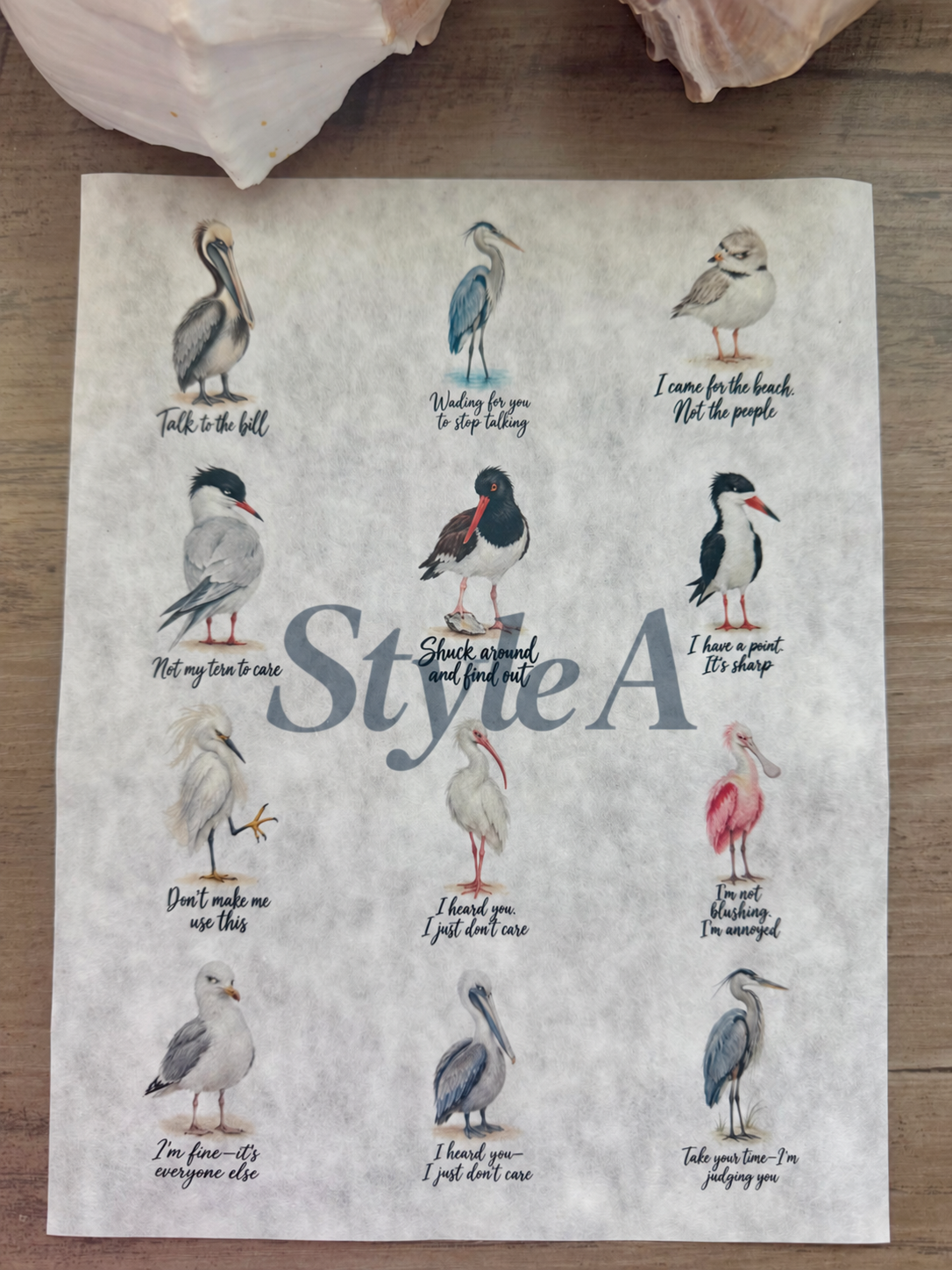 Salty Birds Decoupage Rice Paper