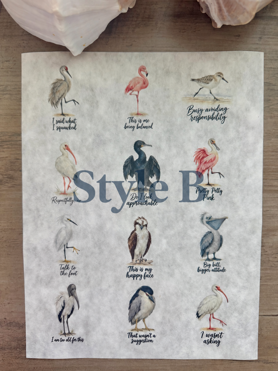 Salty Birds Decoupage Rice Paper